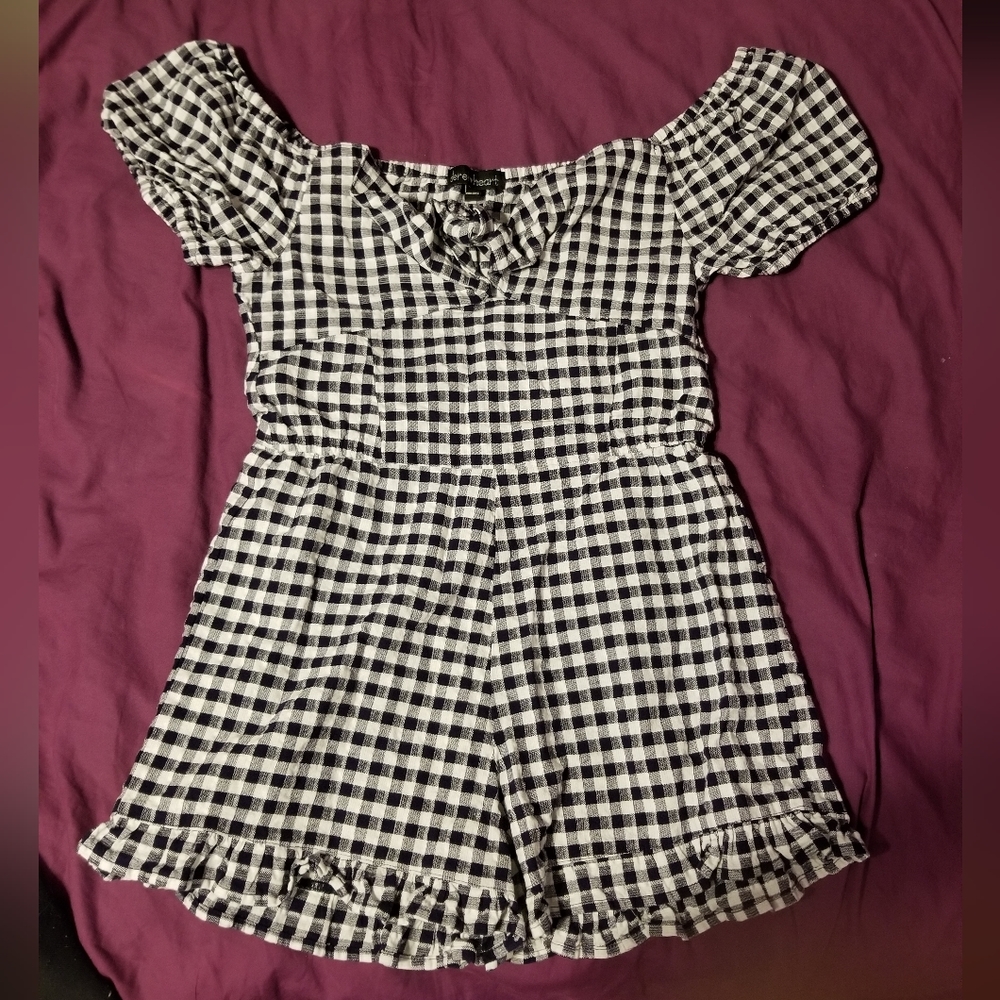One piece plaid romper by Derek Heart